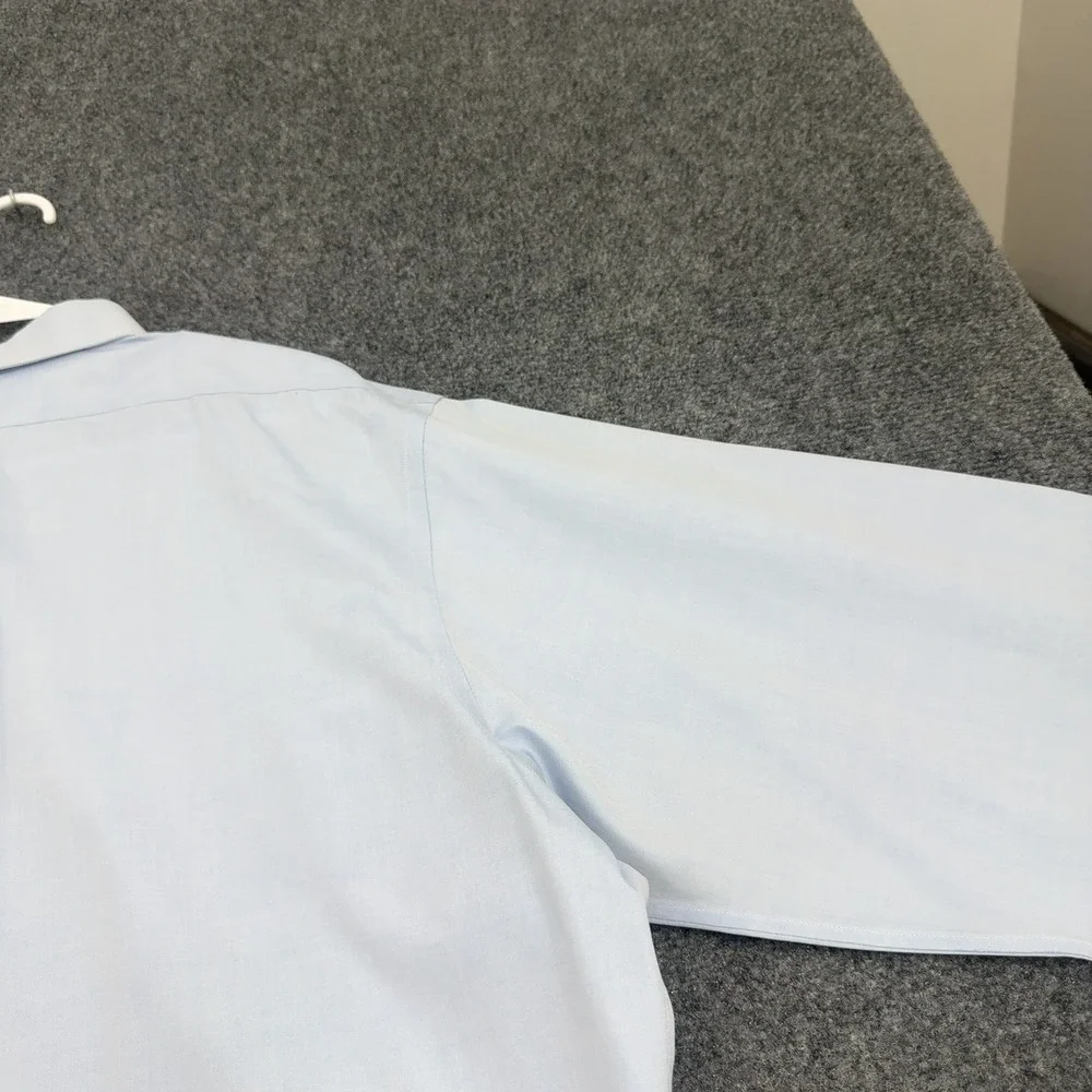 Brooks Brothers Shirt Mens 17.5-33 Blue Supima Cotton Non-Iron Classic Business